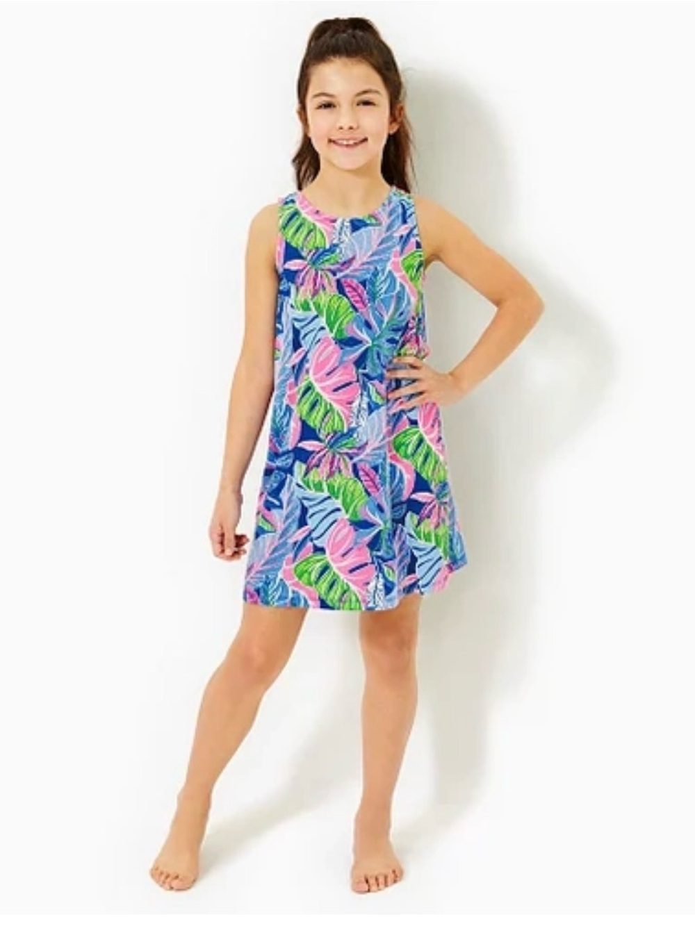 Lilly Pulitzer girls mini Kristen dress Blue Grotto Beleaf in Yourself XL NWOT
